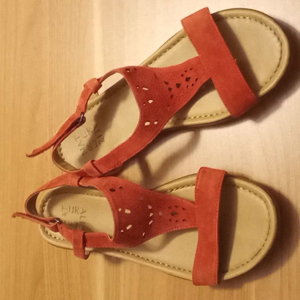 Naturalizer "Windham" Leather Sandals in Red in Size 10M